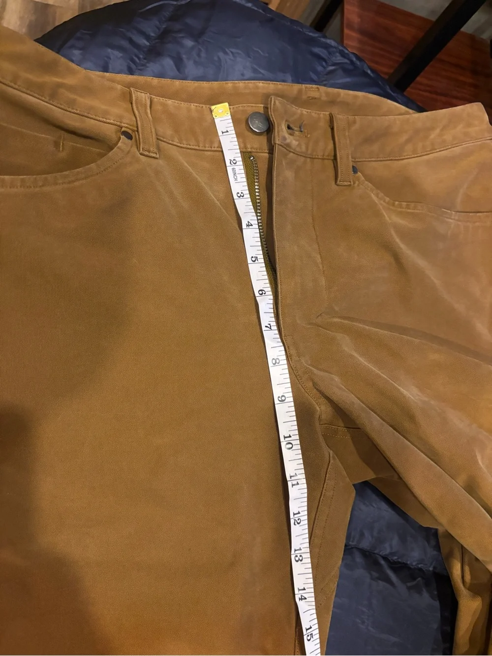 Lululemon Men's Slim Chino Pants in Mustard Brown - Classic Everyday Style